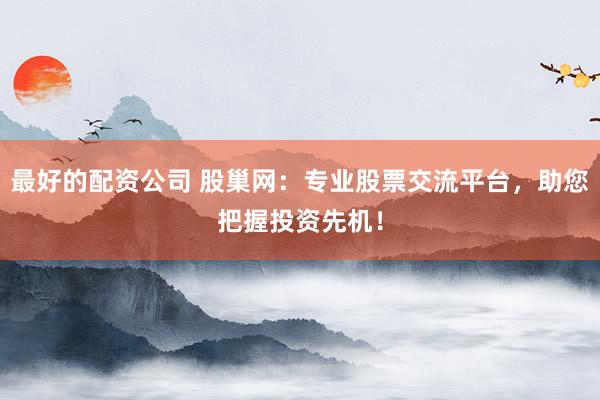 最好的配资公司 股巢网：专业股票交流平台，助您把握投资先机！
