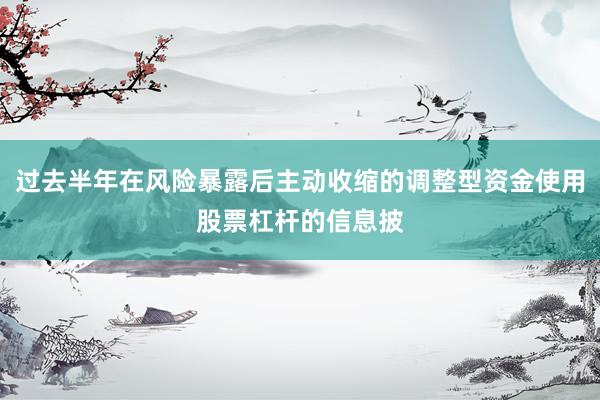过去半年在风险暴露后主动收缩的调整型资金使用股票杠杆的信息披
