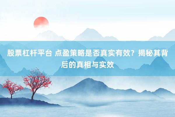 股票杠杆平台 点盈策略是否真实有效？揭秘其背后的真相与实效