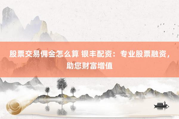 股票交易佣金怎么算 银丰配资：专业股票融资，助您财富增值